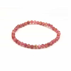 Turmalin, rosa armband fasettslipad 4mm