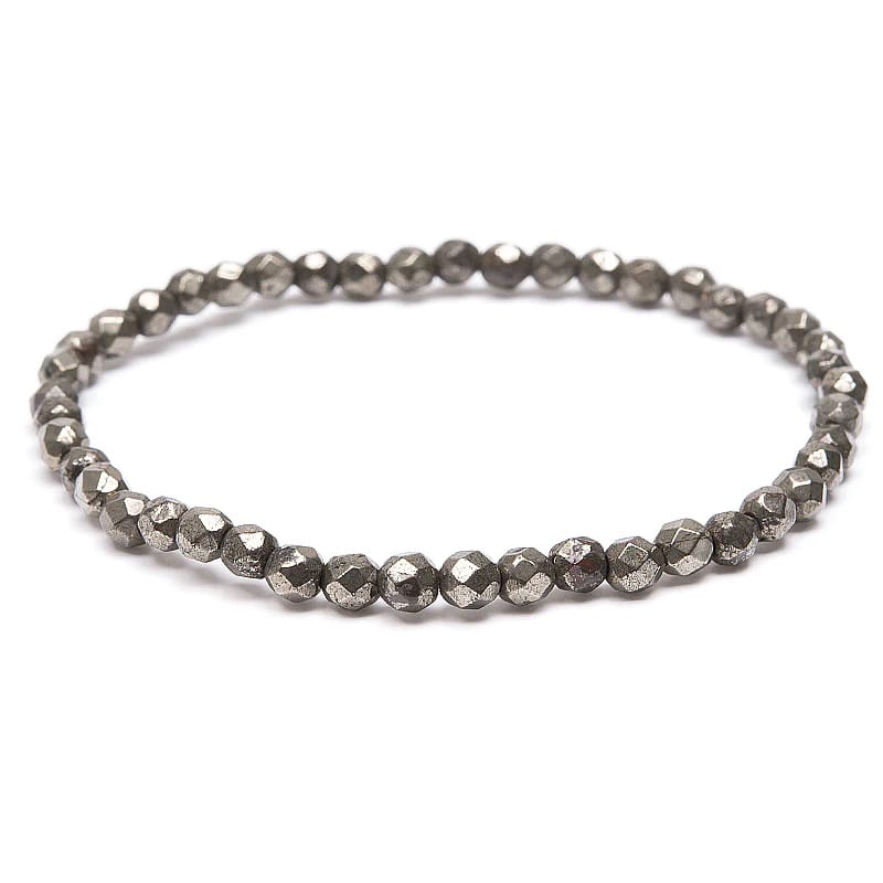 Pyrit armband Fasettslipad 4mm
