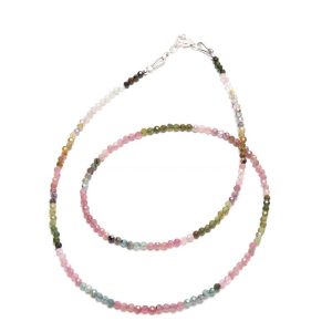 Turmalin halsband Fasettslipad 3mm
