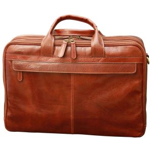 Old Angler ESCLUSIVA II LEATHER LAPTOP BRIEFCASE 215493