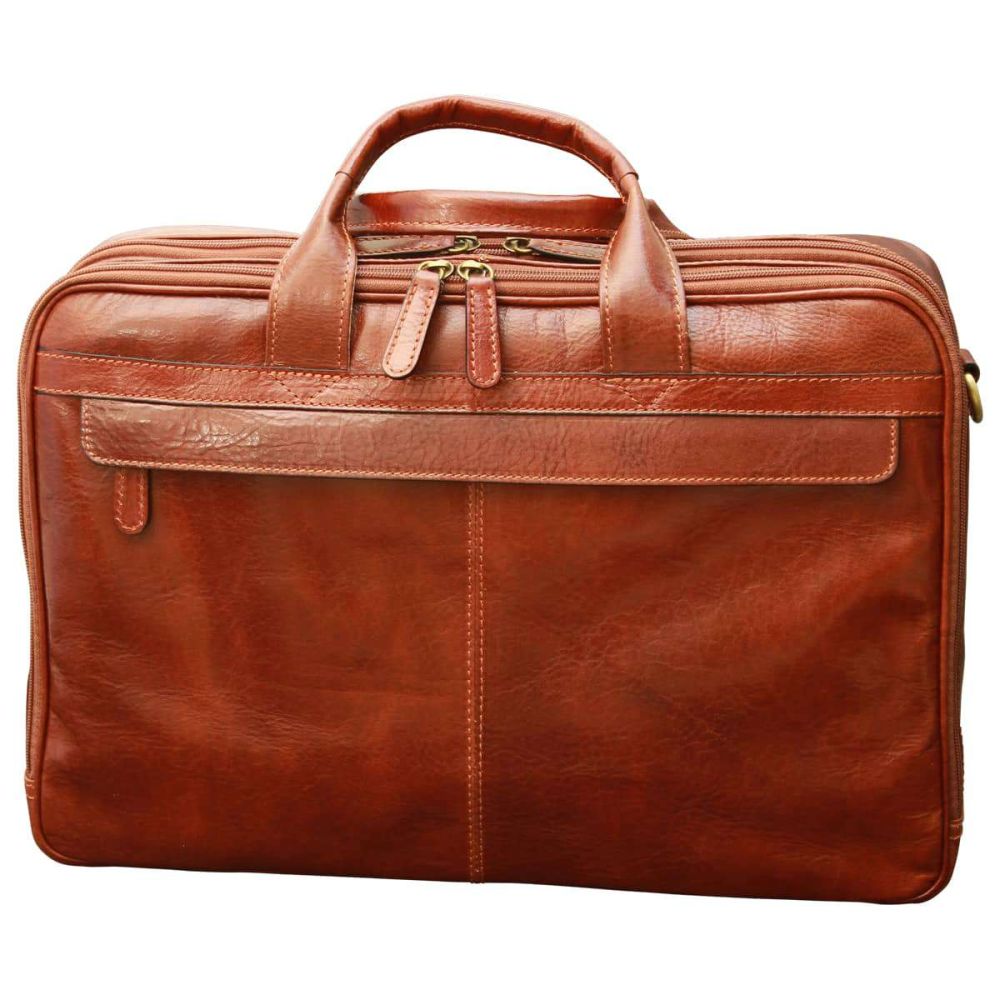 Old Angler ESCLUSIVA II LEATHER LAPTOP BRIEFCASE 215493