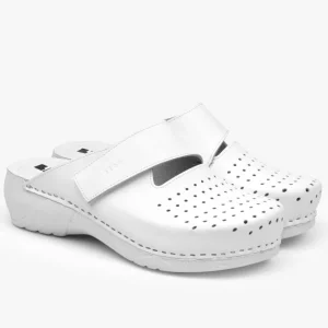 Rubicon damclogs i läder - vitt