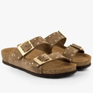Edge damsandal i mocka - brun