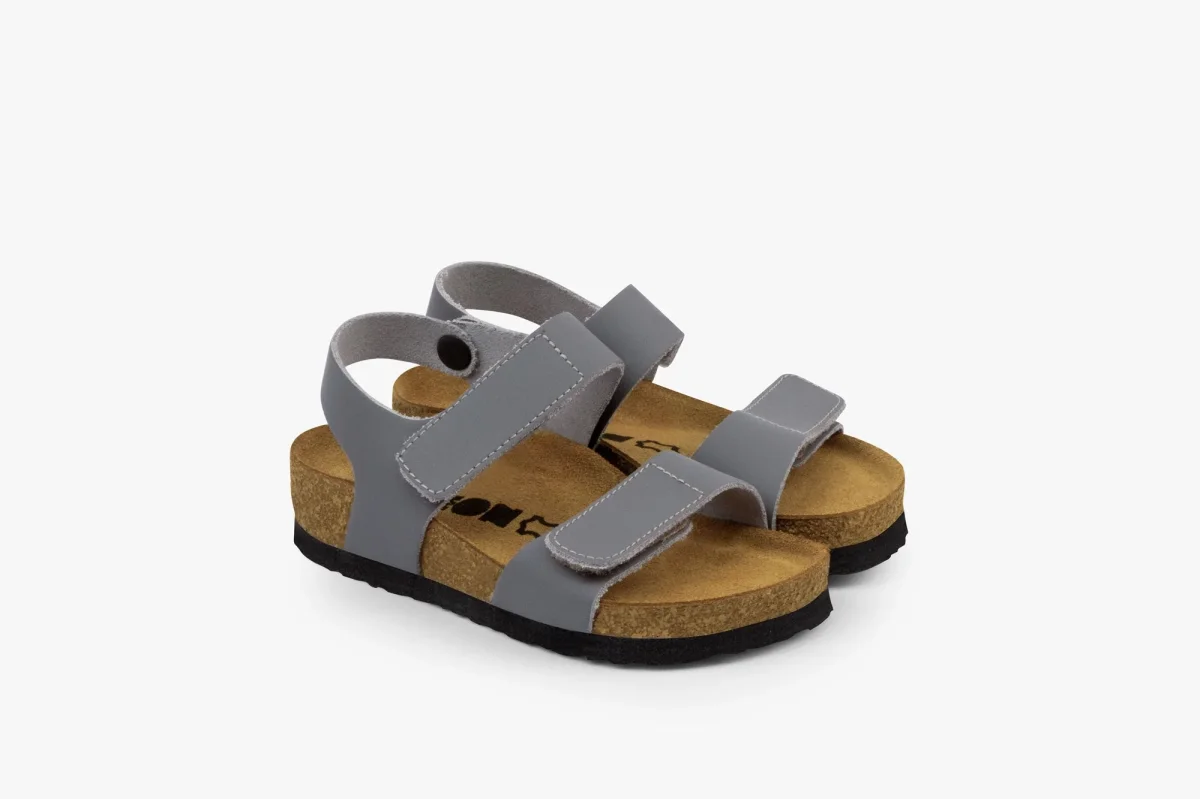 Kai läder sandaler för barn - grå - Bild 2