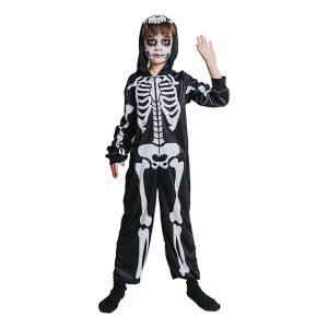 Skelett Jumpsuit Barn Maskeraddräkt – Medium