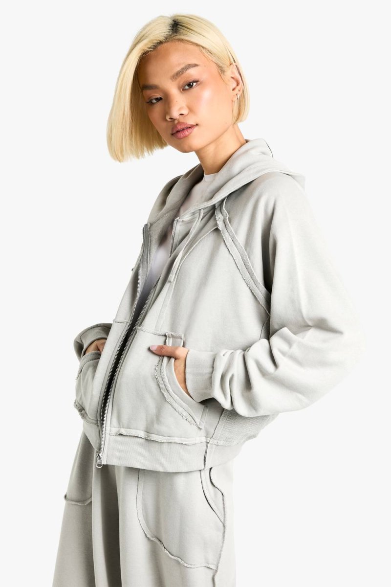 boohoo Dam Dekonstruerad OverStorlekd Hoodie | Ice Grey | Storlek XS - Bild 2