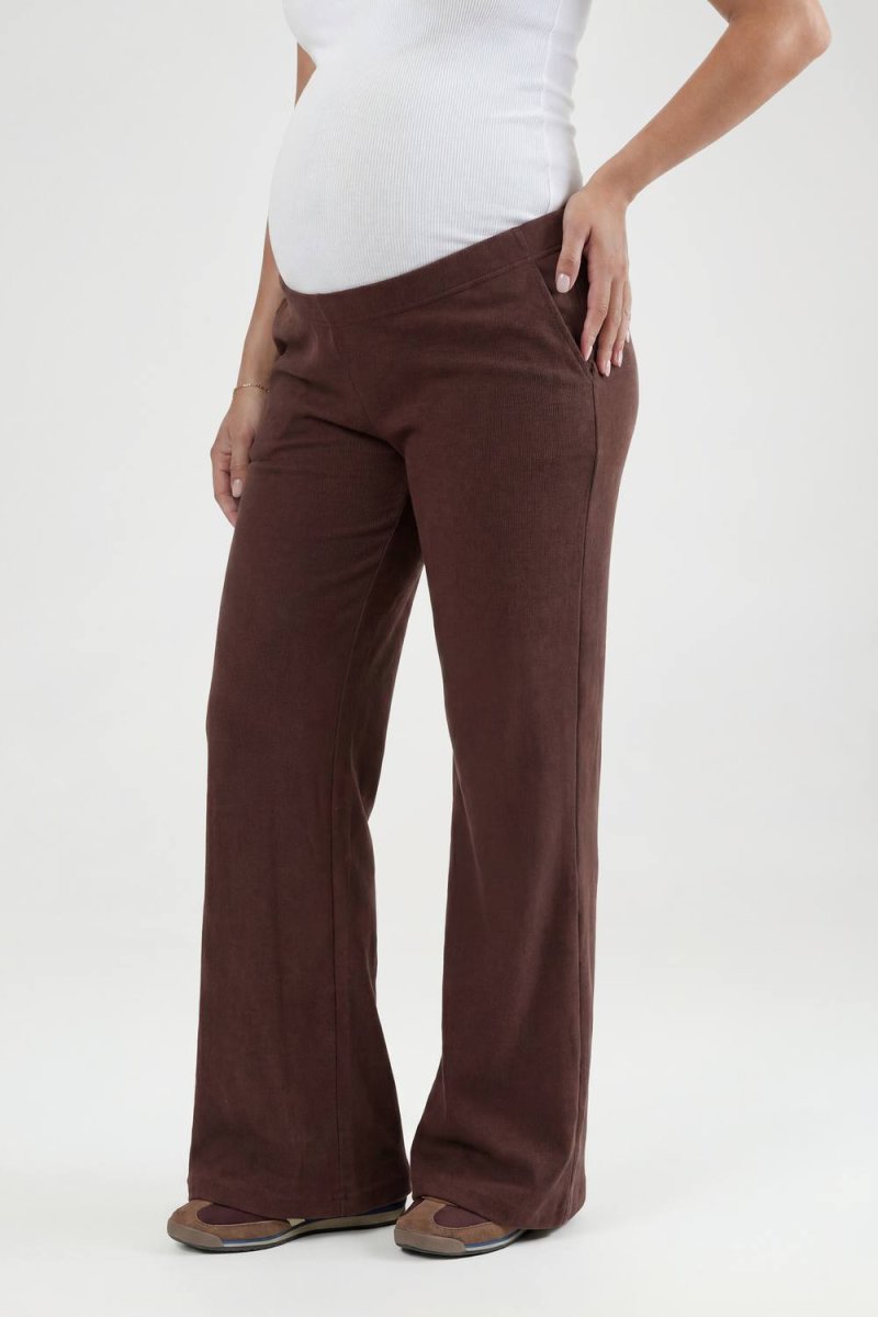 boohoo Dam Mammakläder Basic Ribbade Vida Byxor | Choklad | Storlek 44 - Bild 2