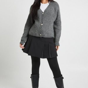 boohoo Dam Mammakläder Bump Support Strumpbyxor med fleecefoder | Svart | Storlek Small/Medium