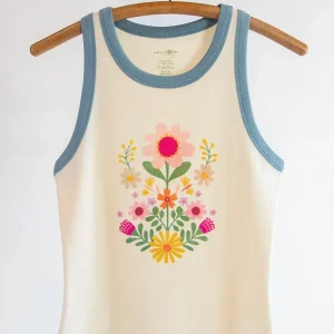 Ivory Folk Flowwer Tank Top