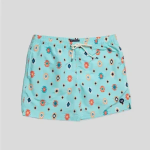 Turquoise Ethnic Children's Swim Shorts